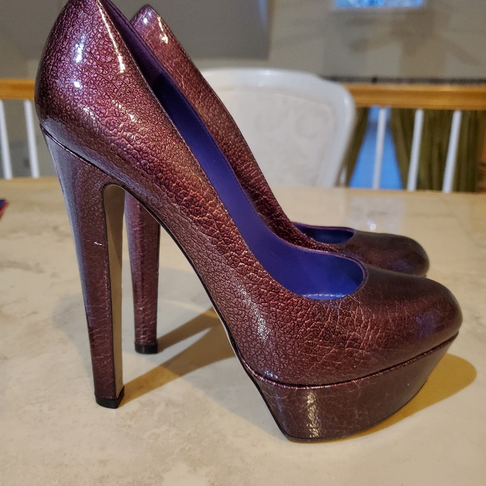 Sergio Rossi Purple Platform Heels